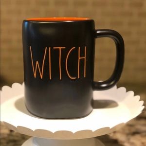 Rae Dunn ‘WITCH’ Black mug with orange interior